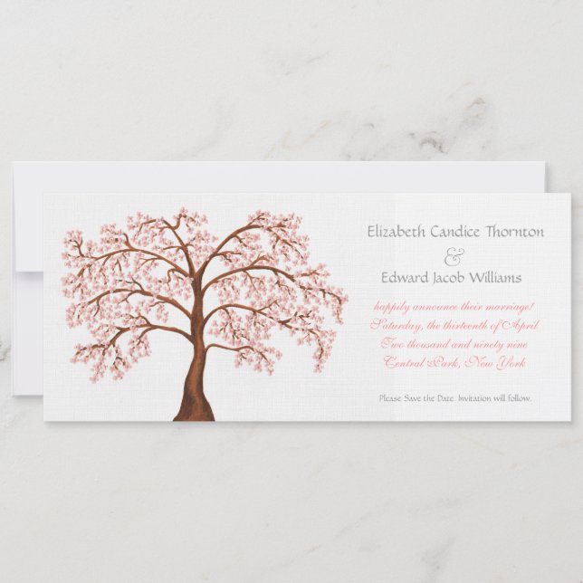 Save the Date Cherry Blossom Sakura Ankündigung (Vorderseite)