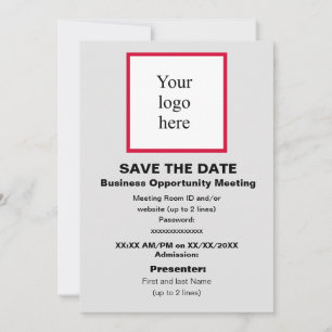 Save The Date Cherry/Wht./Lt. Grey Virtual Bus. Opp. Mtg. Logo