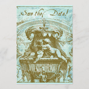 Save The Date Cherub 18th Century Design Enregistrer la date