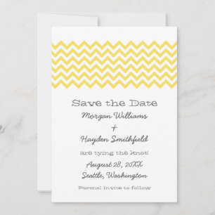 Save The Date Chevron simple jaune Enregistrer l'Invitation de d