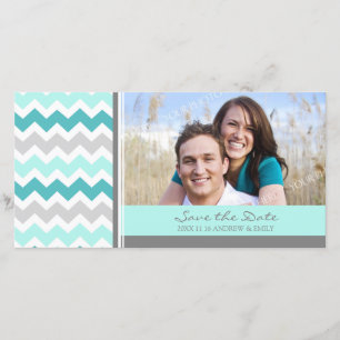 Save The Date Chevrons turquoises Enregistrer la date Mariage Ca