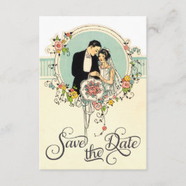Save The Date Chic Art Déco 1920's Bride & Groom Enregistrer la 