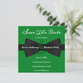 Save The Date Chic Black Cravate Mariage Gay Enregistrer La Date