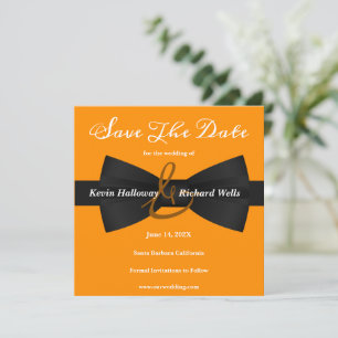 Save The Date Chic Black Cravate Mariage Gay Enregistrer La Date