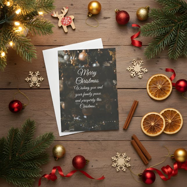 Save The Date Chic Black & Gold Christmas Greeting Card | Elegan (Créateur téléchargé)