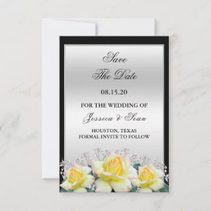 Save The Date Chic Elegant Rose Mariage argent