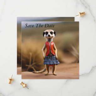 Save The Date Chic et élégant : fille suricate en jupe et veste