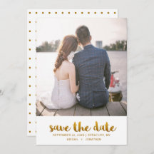 Chic Faux Gold Script avec Dots Photo