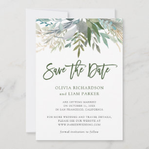 Save The Date Chic Foliage   Mariage photo