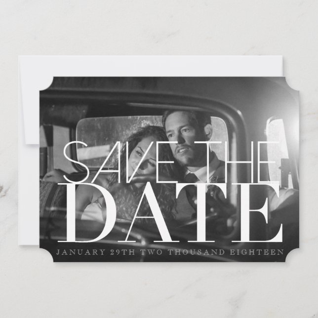 Save The Date Chic & Formal Enregistrer la date | Billet Invitat (Devant)