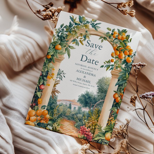 Save The Date Chic Lemon Mariage d'été méditerranéen (Créateur téléchargé)