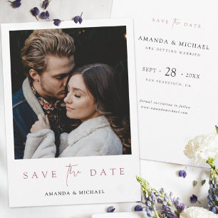 Save The Date Chic Modern Photo Rose Gold Wedding