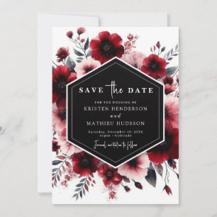 Save The Date Chic moderne Crimson Mariage rouge