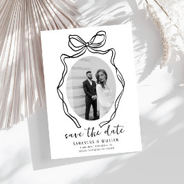 Save The Date Chic moderne main tiré Bow Mariage Whimsical