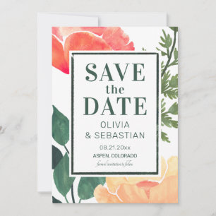 Save The Date Chic moderne rose aquarelle Mariage photo