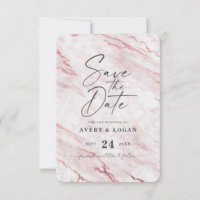 Chic Rosa Blush Marble and Candy Pink Foil Détails