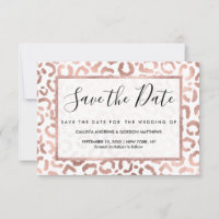 Chic Rose Gold Leopard Cheetah Poster de animal
