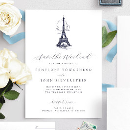 Save The Date Chic Tour Eiffel Paris Économisez le Mariage du we