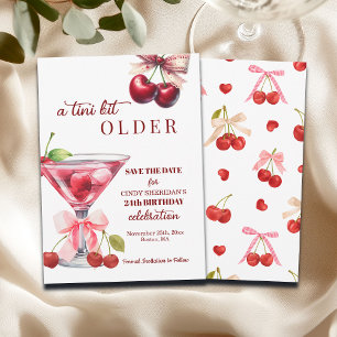 Save The Date Chic Un Tout Petit Peu Plus Vieille Martini Cerise