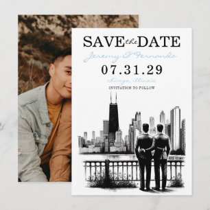Save The Date Chicago Grooms