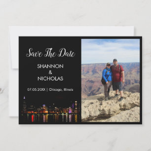 Save The Date Chicago Skyline Fiançailles Photo Enregistrer La D