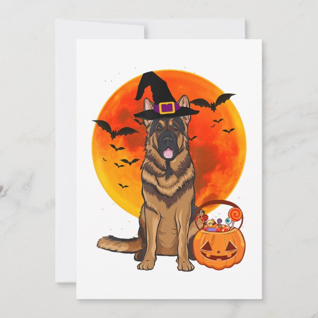 Save The Date Chien Halloween Berger allemand Jack Lantern Pumph (Devant)