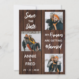 Save The Date Chien photo pour animaux de compagnie Mariage rust