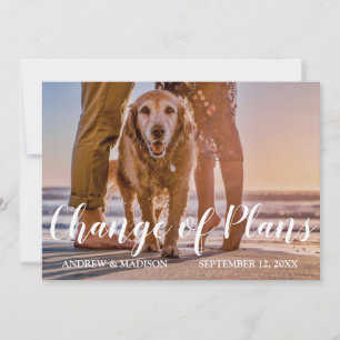 Save The Date Chien sur la plage Changement de plans Mariage rep