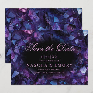 Save The Date Chiffres de sorcière Boho pourpre foncé Mariage no