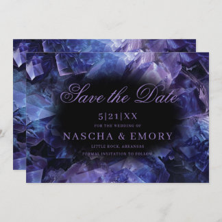 Save The Date Chiffres de sorcière Boho pourpre foncé Mariage no