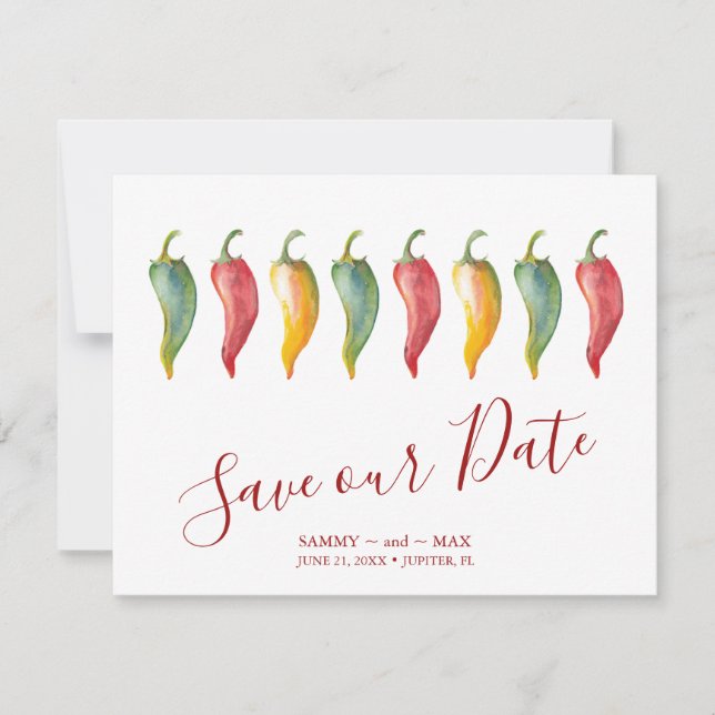 Save The Date Chili Pepper Enregistrer la date (Devant)