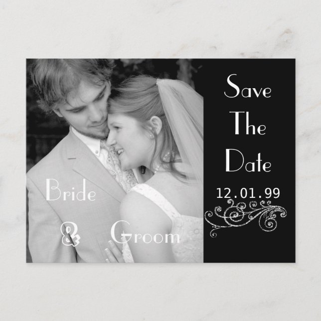 Save the Date christlich mit Ihren Fotos Ankündigungspostkarte (Vorderseite)