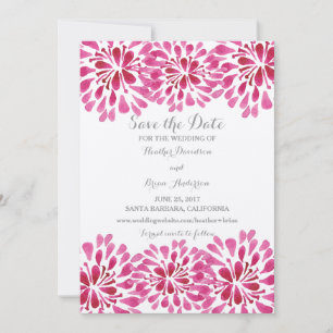 Save The Date Chrysanthème Aquarelle Rose Enregistrer la Date