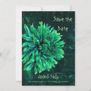 Save The Date Chrysanthème noir et vert