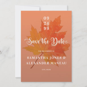 Save The Date Chute en amour Boho Leaf Terracotta Pas de Mariage