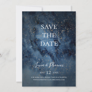 Save The Date Ciel nocturne céleste or Sauvegarder la date