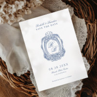 Cimier baroque Bleu français Mariage antique