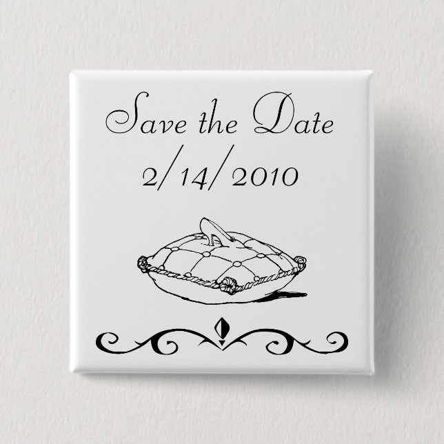 Save the Date Cinderella Slipper Messe Kunst Button (Vorderseite)