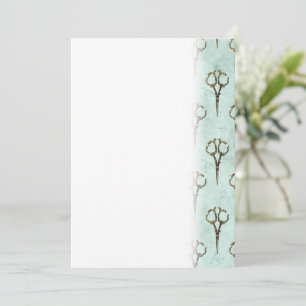 Save The Date Ciseau doré antique Coiffeur Vintage Coiffeur