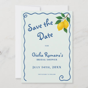 Save The Date Citron Bleu Whimy Cadre La Dolce Vita Réception de