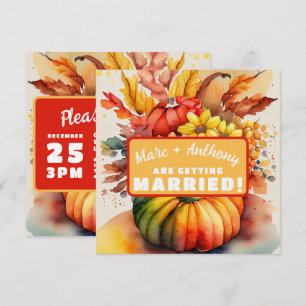 Save The Date Citrouille d'Halloween Cornucopia de Thanksgiving 