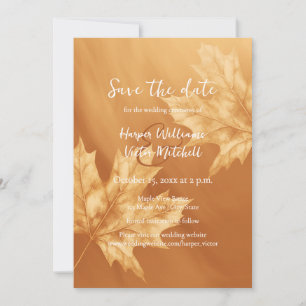 Save The Date citrouille feuille