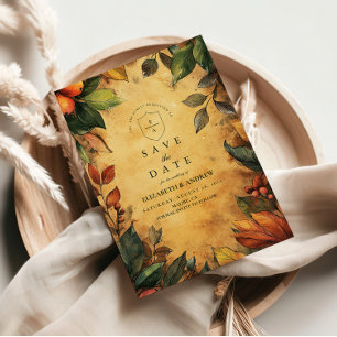 Save The Date Citrouille Mariage floral épice
