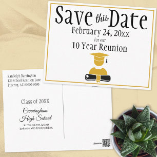 Save the Date Class Wiedersehen Minimalistisch Bla Postkarte