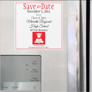 Save the Date Class Wiedersehen Red Black Magnet