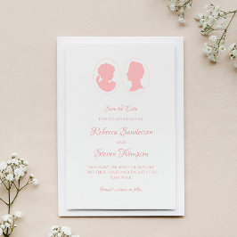 Save The Date Classic Cameo Regency Mariage rose