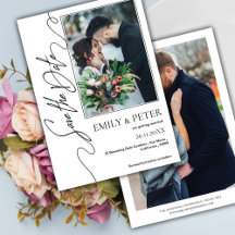 Classic Elegant 2 Photo Wedding Enregistrer la dat