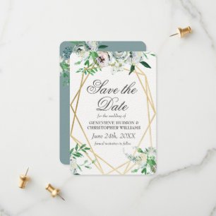 Save The Date Classic Elegant Rose Blanc Appartement Enregistrer