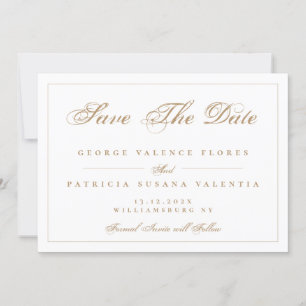 Save The Date Classic Gold Caramel Élégant Mariage photo