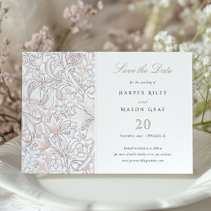 Save the Date Classic Golden Lily Pastel Einladung